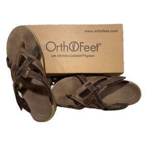 OrthoFeet Clio Women's Arch Support Comfort Sandal - Brown - Size 9